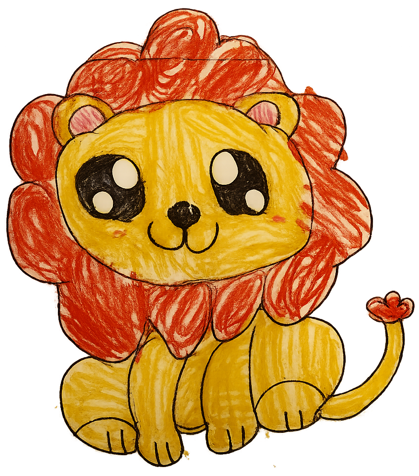 Miles' lion drawing